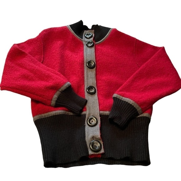 Tribal 100% Wool Sweater/Cardigan Size Medium Mock Neck-Large Buttons - Picture 2 of 10